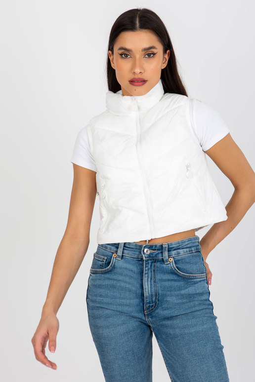 Ecru krátká péřová vesta s prošíváním Ecru krátká péřová vesta s prošíváním