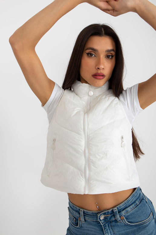 Ecru krátká péřová vesta s prošíváním Ecru krátká péřová vesta s prošíváním