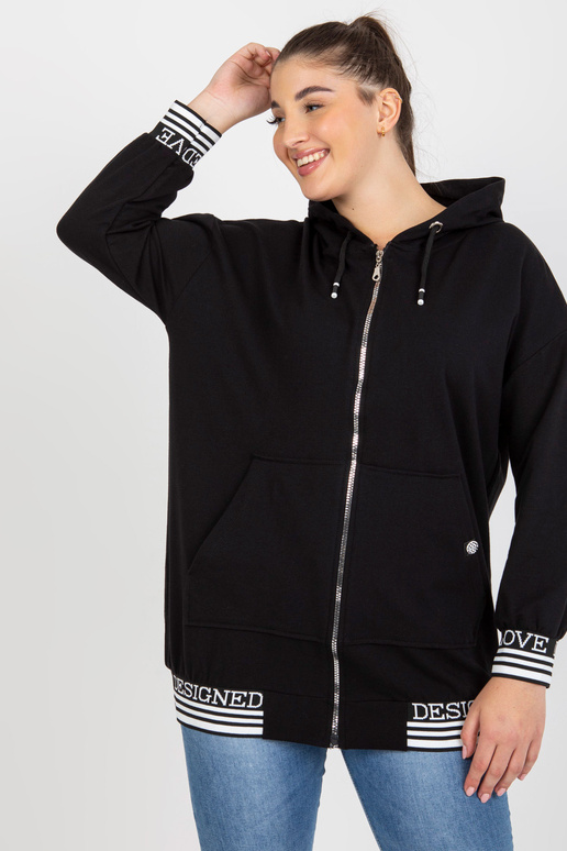 Černá dámská mikina na zip plus...