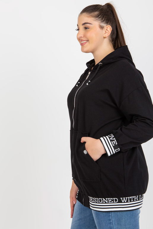 Černá dámská mikina na zip plus...