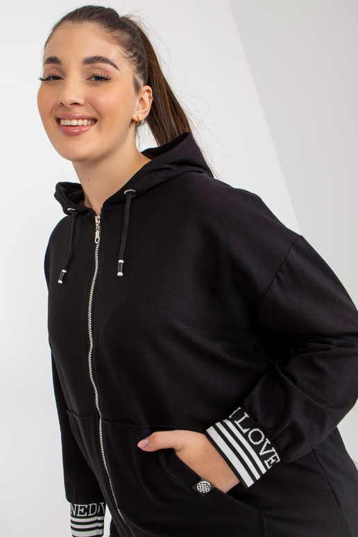 Černá dámská mikina na zip plus...