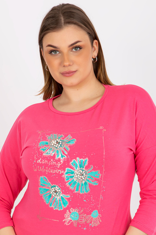 Růžová dámská halenka větší velikosti...