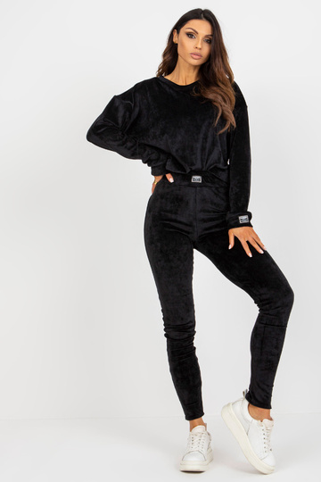 Černý dámský velurový set s... 2