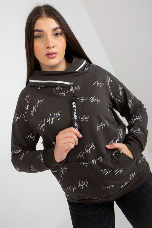 Khaki dámská mikina nadměrné...