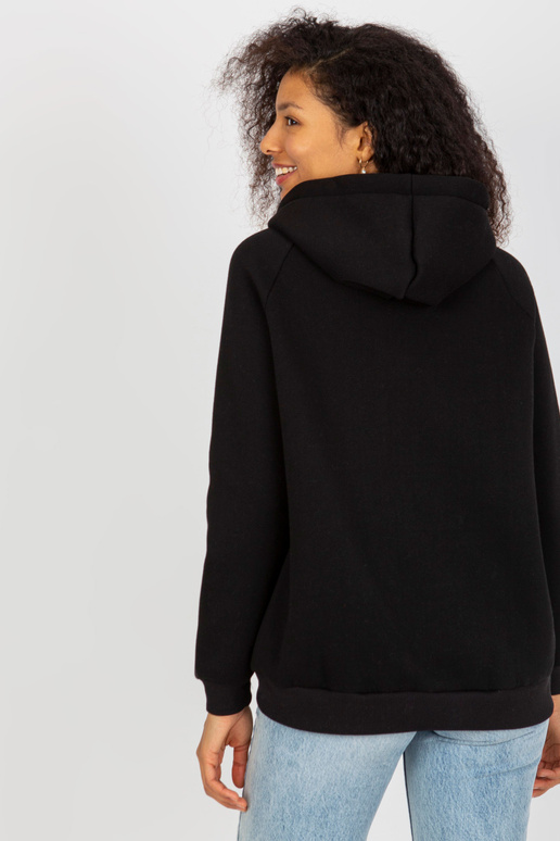 Černá klokaní mikina s mikinou OCH BELLA Černá klokaní mikina s mikinou OCH BELLA