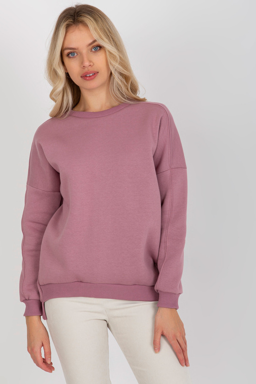 Špinavě růžová basic mikina s kulatým...