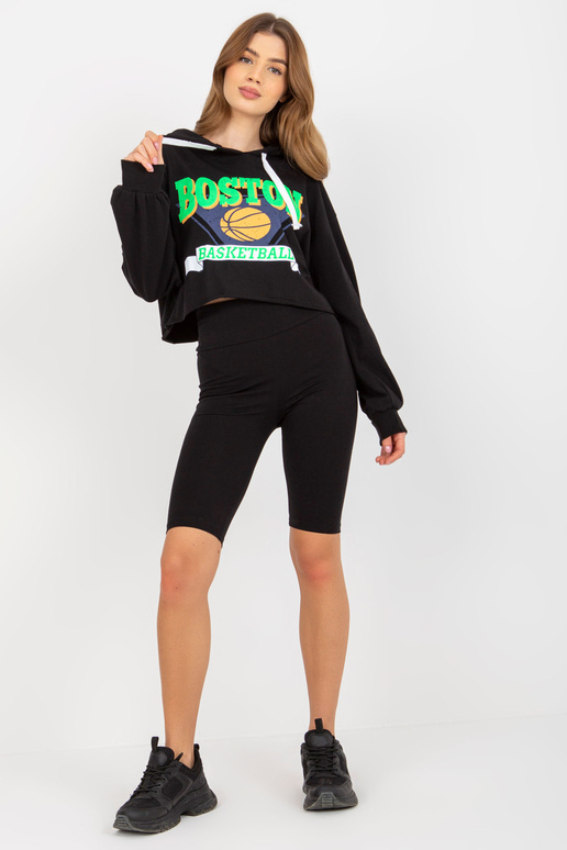 Černý dámský ležérní set s mikinou a... Černý dámský ležérní set s mikinou a...