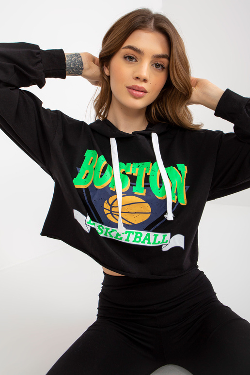 Černý dámský ležérní set s mikinou a... Černý dámský ležérní set s mikinou a...