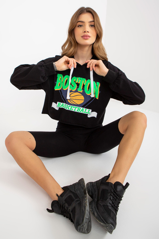 Černý dámský ležérní set s mikinou a... Černý dámský ležérní set s mikinou a...