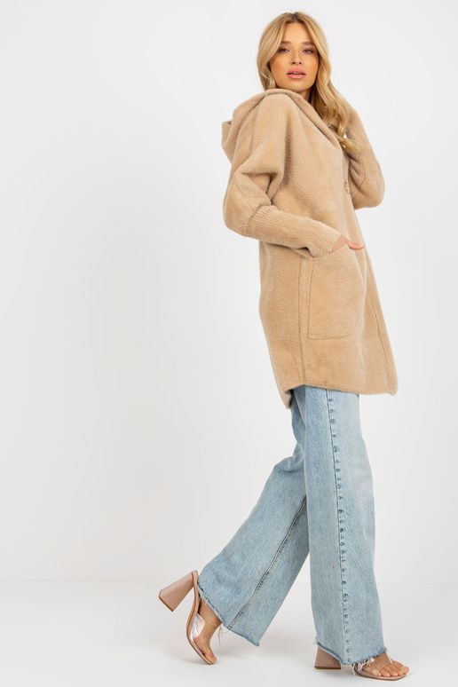 Camel dámský kabát z alpaky s kapucí...