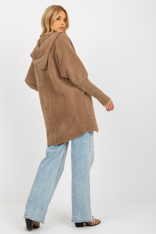 Světle hnědý dámský alpakový kabát s...