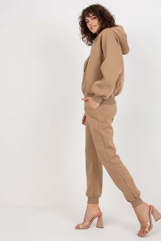 Tmavě béžová základní mikina s mikinou