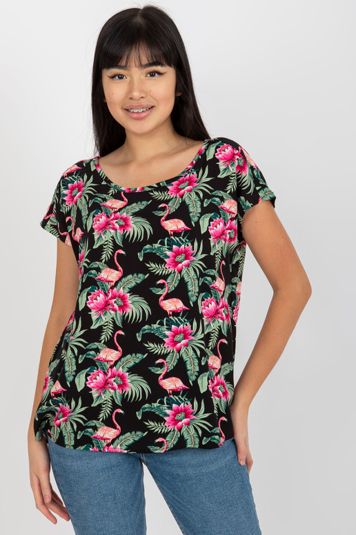 Bluzka-D73771R10978P-czarno-zielony Bluzka-D73771R10978P-czarno-zielony