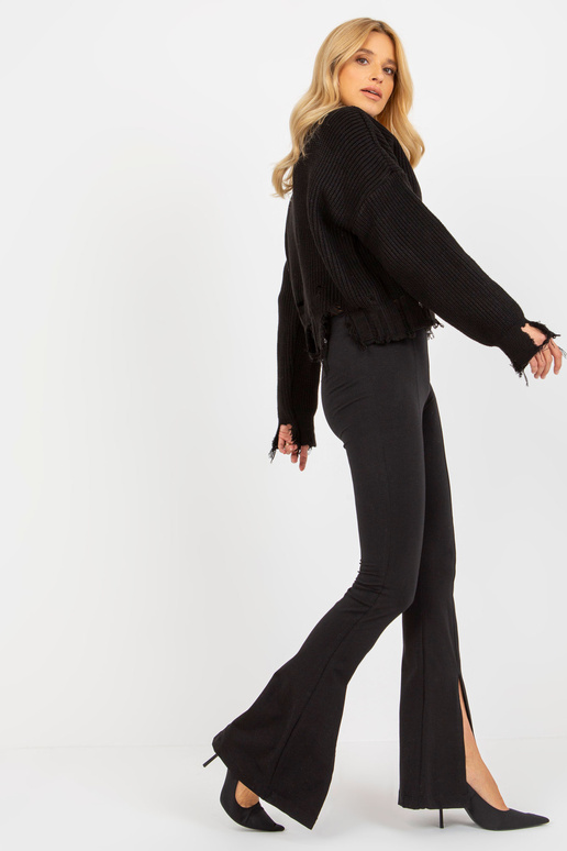 Černé rozšířené legíny s rozparky a... Černé rozšířené legíny s rozparky a...