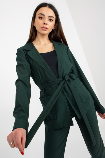 Tmavě zelené sako s páskem... 2
