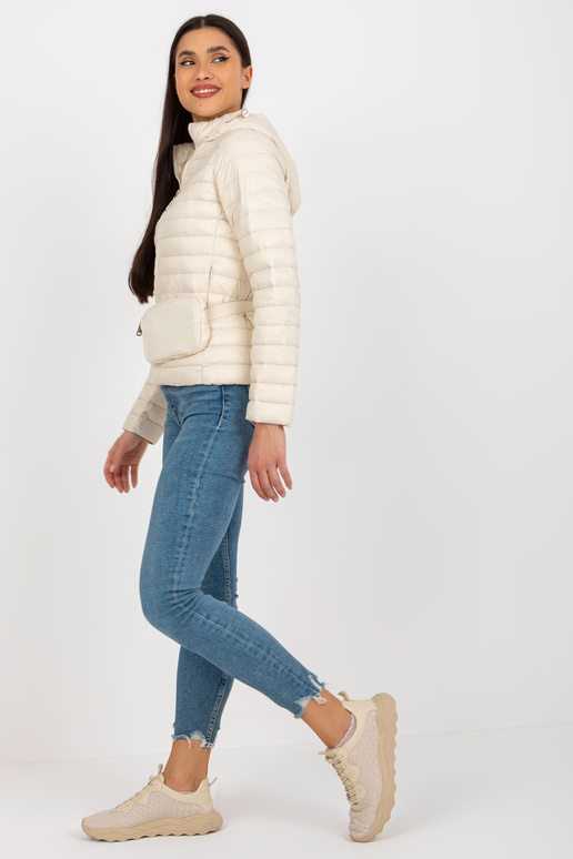 Béžová přechodná prošívaná bunda s...