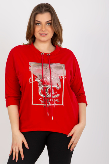 Červená nadměrná halenka s...