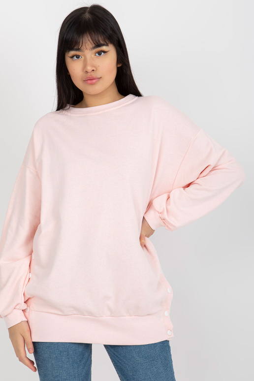 Světle růžová mikina bez kapuce s...