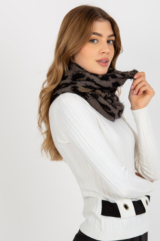 Šedo-černý dámský zimní komín leoptern