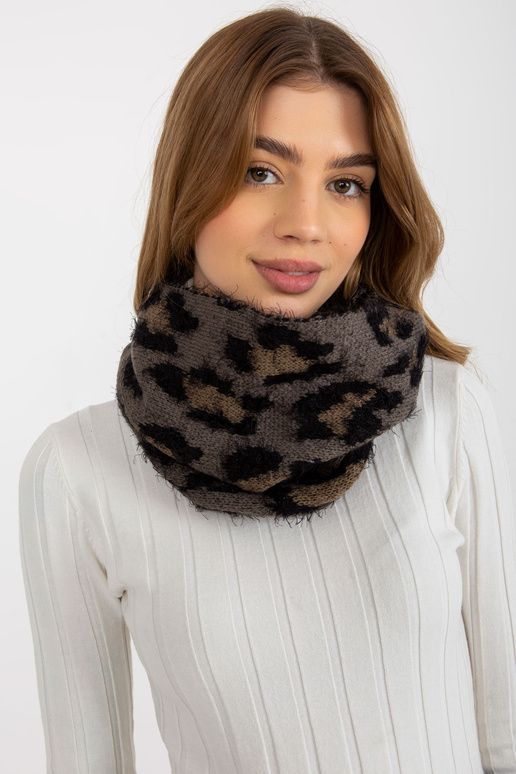 Šedo-černý dámský zimní komín leoptern