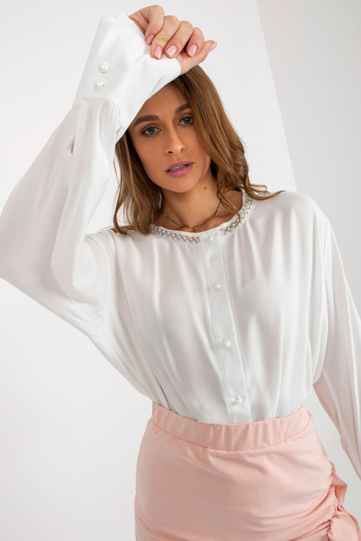 Ecru volná společenská halenka s...