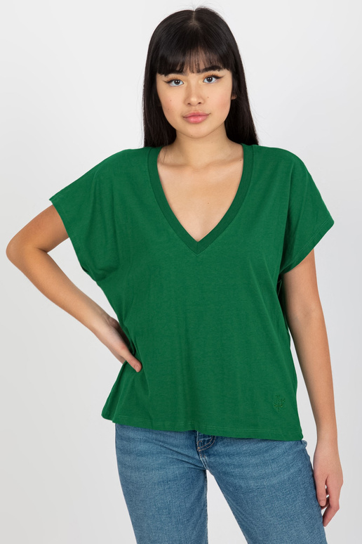 Zelené dámské jednobarevné tričko s...