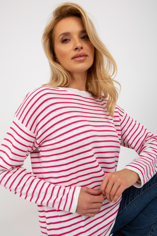 Bílo-růžový dámský klasický pruhovaný...