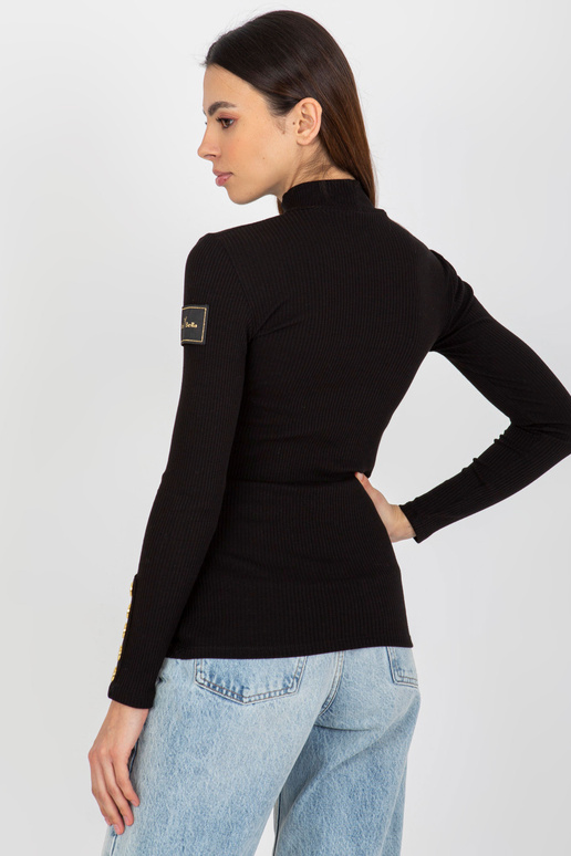 Černá vypasovaná halenka s pruhovaným...