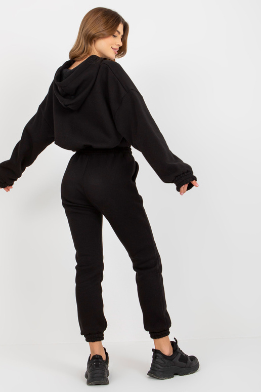 Černá dámská mikina s krátkou mikinou Černá dámská mikina s krátkou mikinou