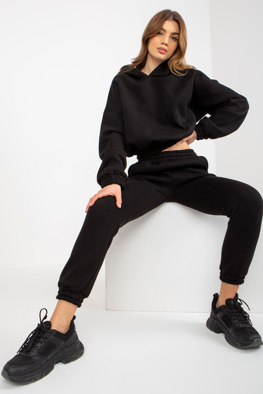 Černá dámská mikina s krátkou mikinou Černá dámská mikina s krátkou mikinou