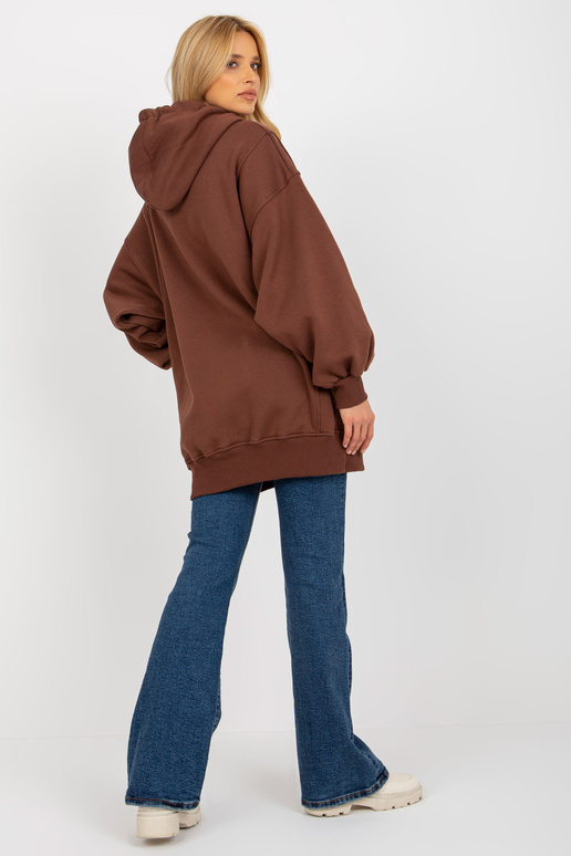 Tmavě hnědá dlouhá mikina základního...