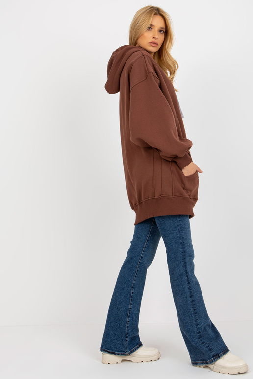 Tmavě hnědá dlouhá mikina základního...