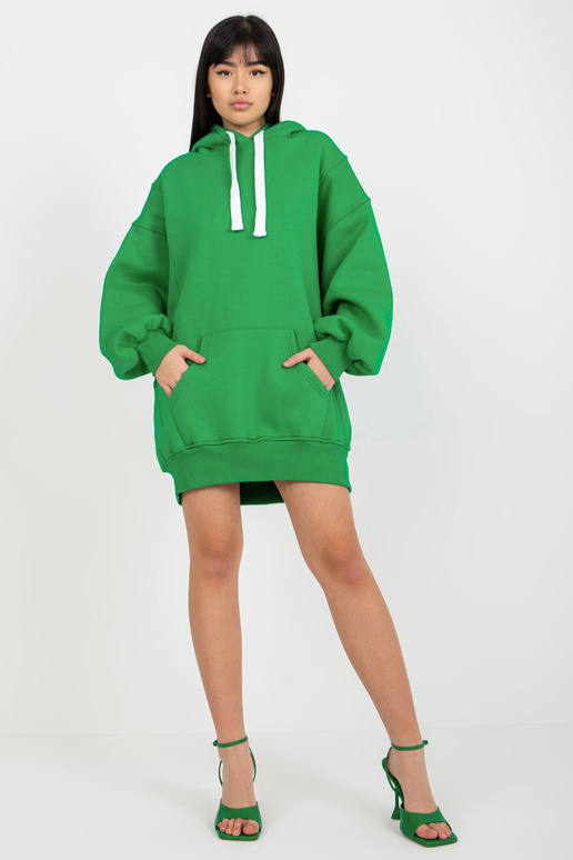Zelená mikina základního oversize střihu Zelená mikina základního oversize střihu