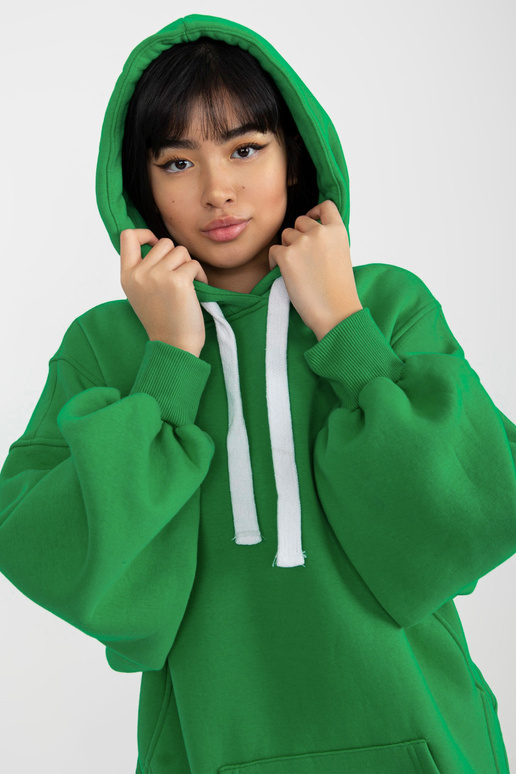 Zelená mikina základního oversize střihu Zelená mikina základního oversize střihu