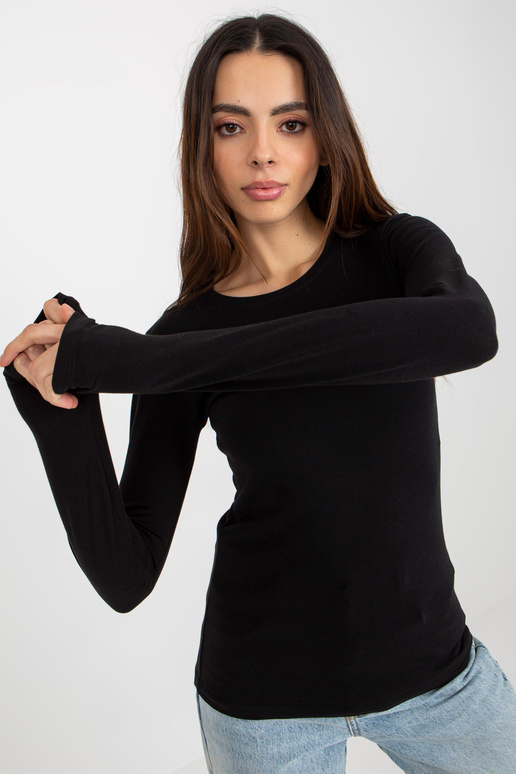 Černá základní bavlněná halenka s... Černá základní bavlněná halenka s...