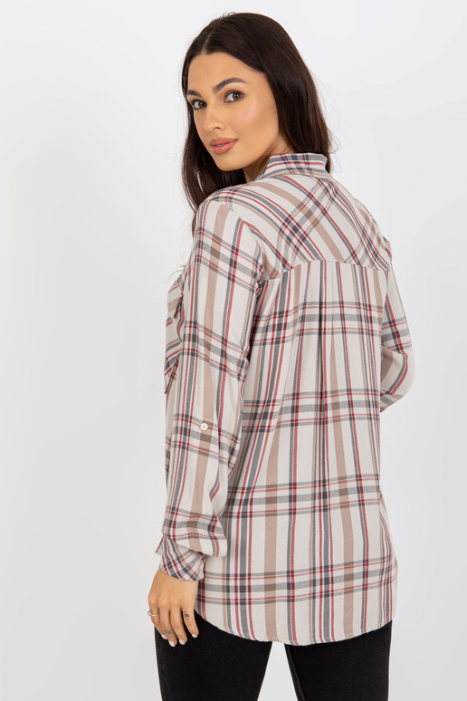 Světle béžová dámská kostkovaná...