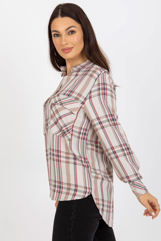 Světle béžová dámská kostkovaná...