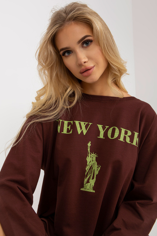 Bluza VI-BL-3212.15X D.HNĚDÁ/ŽLUTÁ