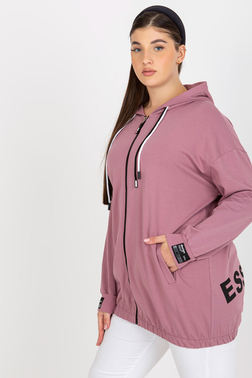 Špinavě růžová mikina větší velikosti...