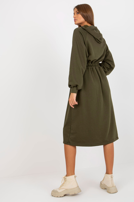 Khakifarbenes mikina s kapucí