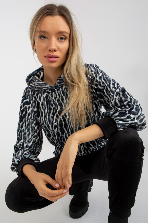 Bílo-černý velurový set s leopardí... Bílo-černý velurový set s leopardí...