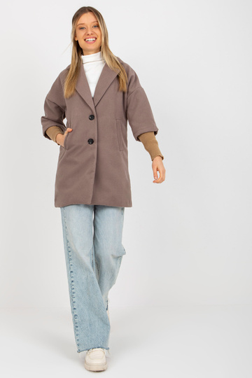 Hnědý dámský kabát s...