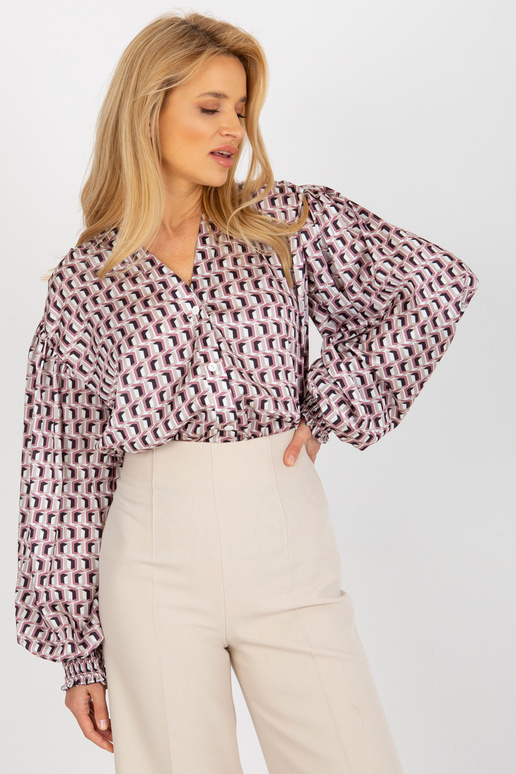 Bílá a špinavě růžová košile s...