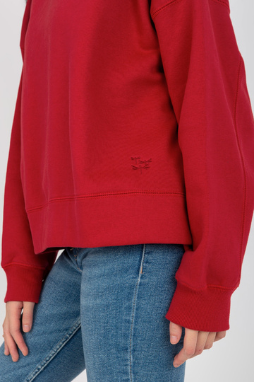 Červená mikina s kapucí a...