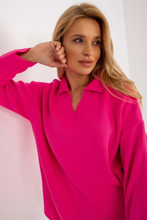 Fluo růžový dlouhý oversize svetr s...