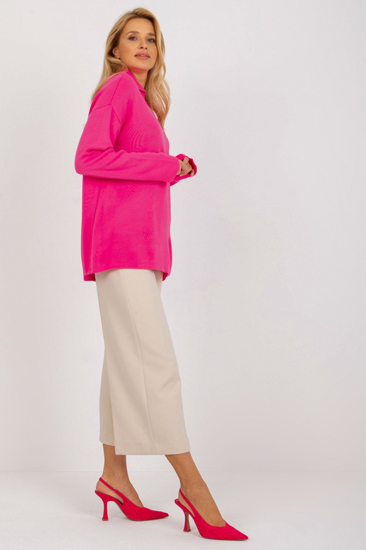 Fluo růžový dlouhý oversize svetr s...