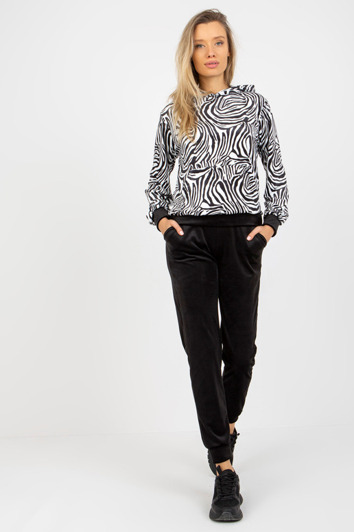 Bílo-černý velurový set se zvířecím...