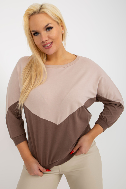 Béžová a hnědá halenka plus size...