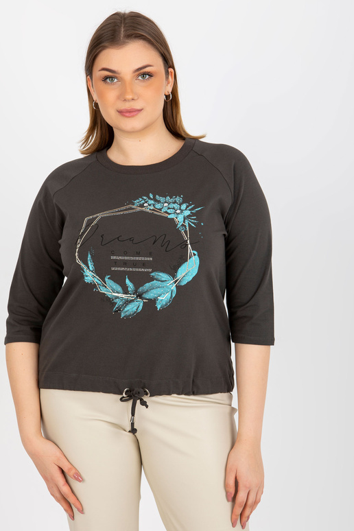 Khaki dámská halenka nadměrné...