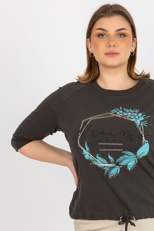 Khaki dámská halenka nadměrné...